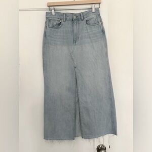 Madewell Denim Midi Skirt with Slit